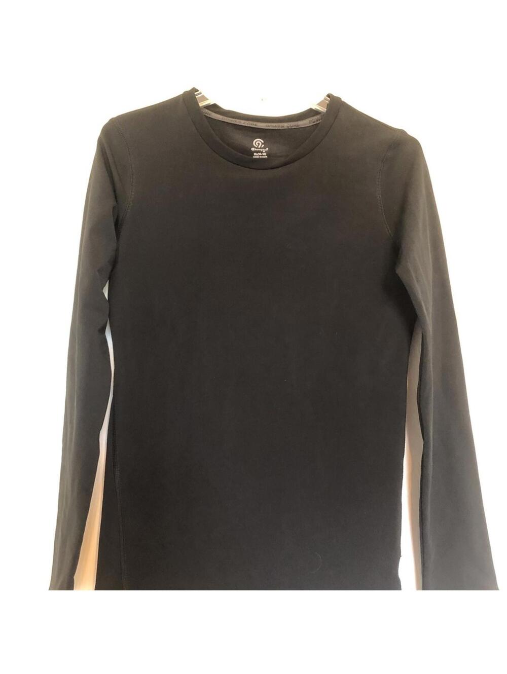 Champion PowerCore black crew neck, long sleeve athletic top